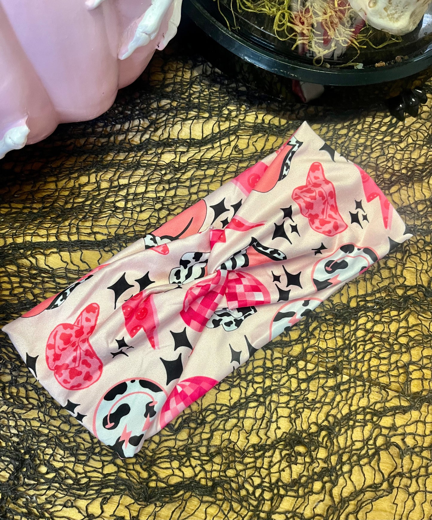 Pink punchy cowgirl headband