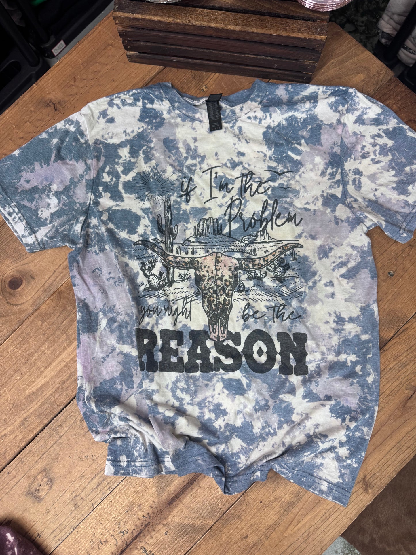 Size LARGE if I’m the problem frosted peach tee