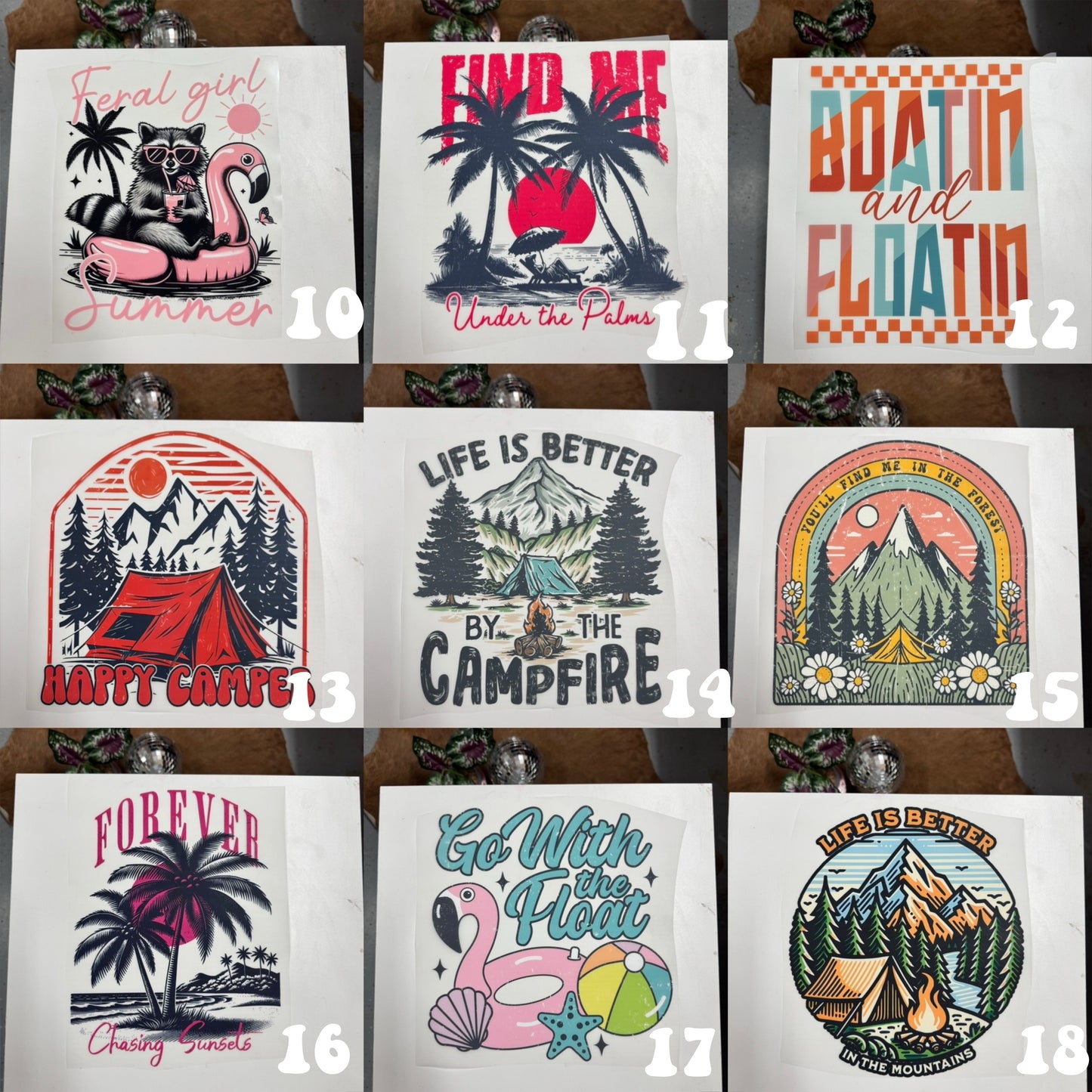 Summer/outdoors transfers (for comfort colors, dark acidwash & 2 tone acids)