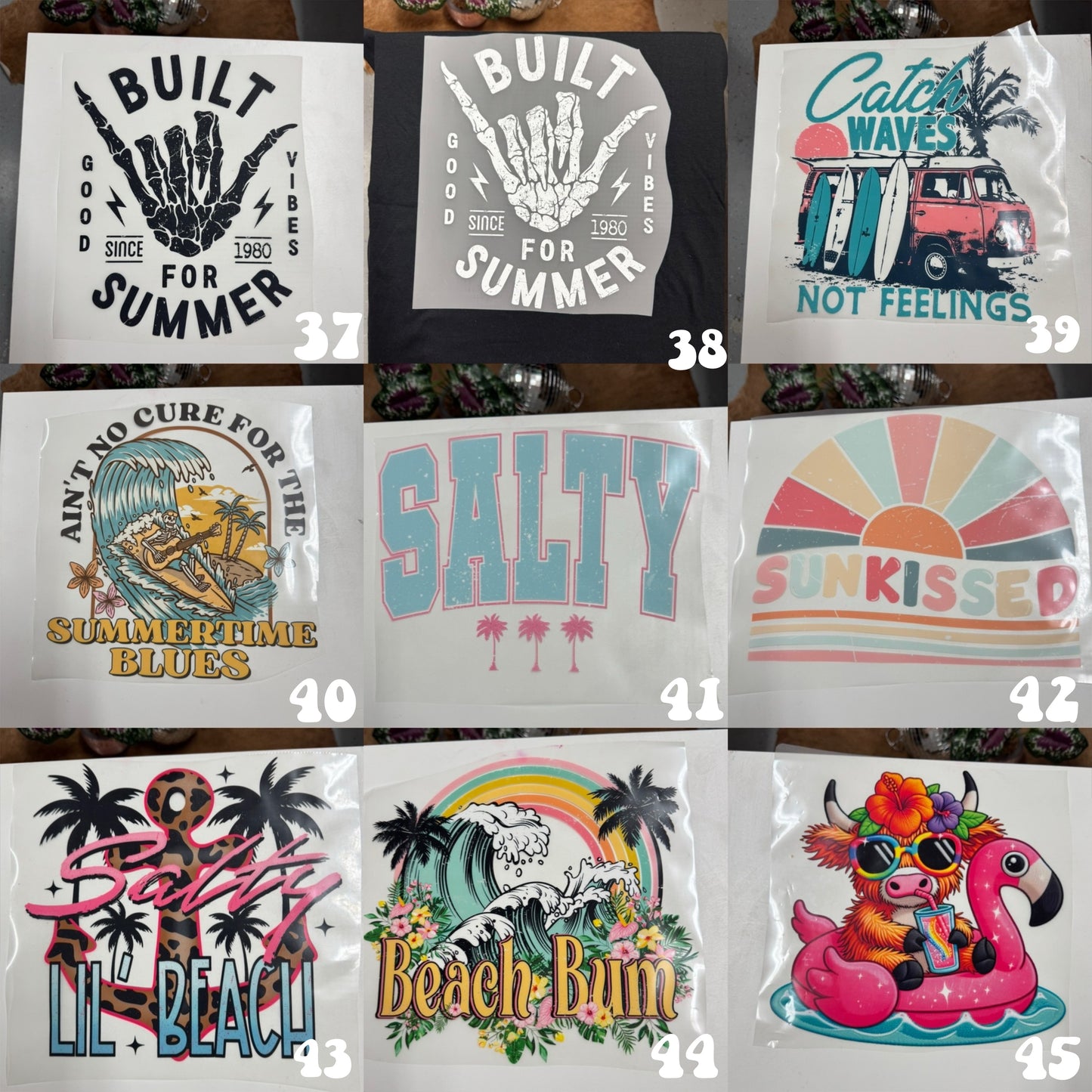 Summer/outdoors transfers (for comfort colors, dark acidwash & 2 tone acids)