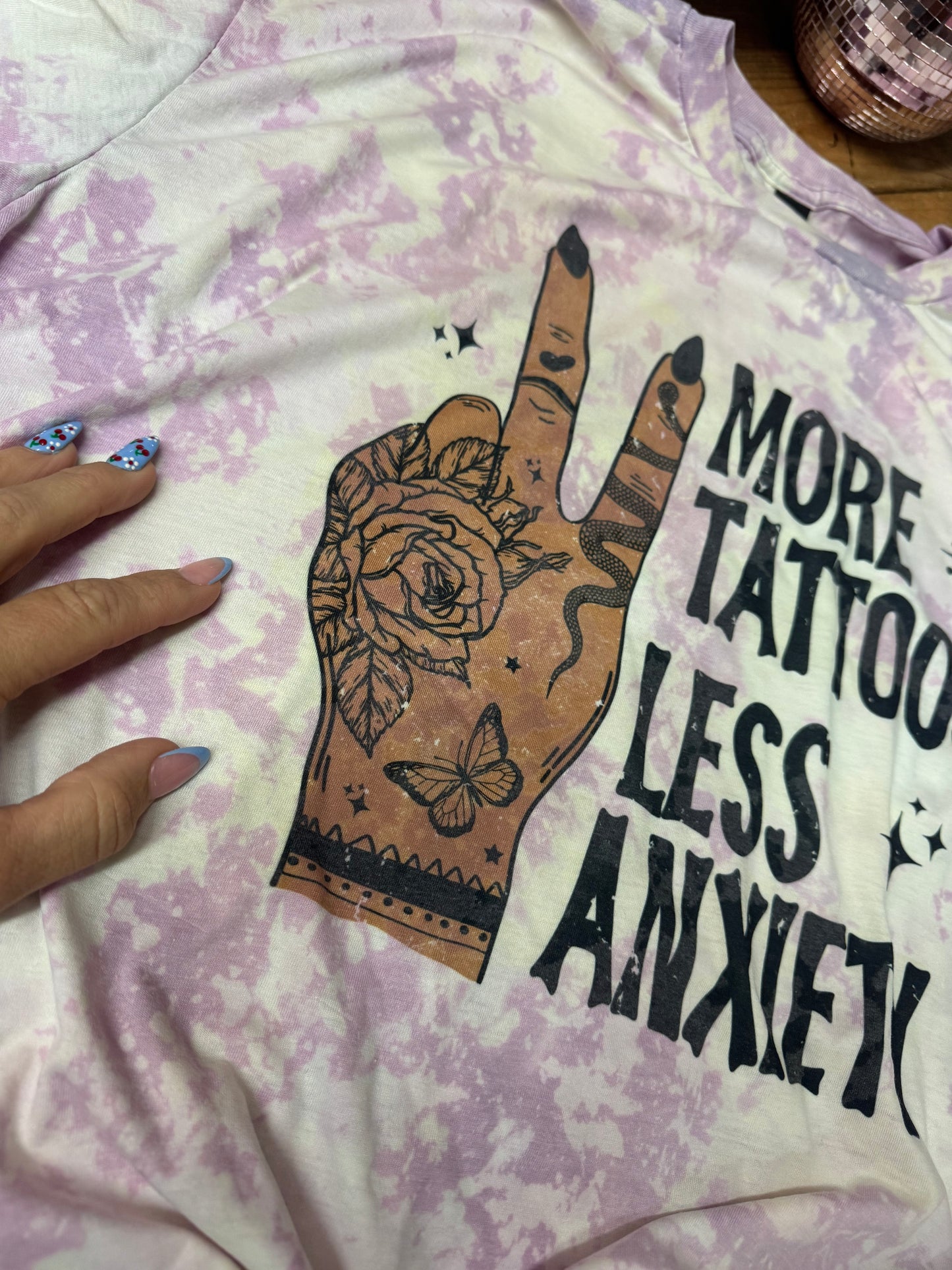 Size 2XL imperfect more tattoos less anxiety (tan skin)