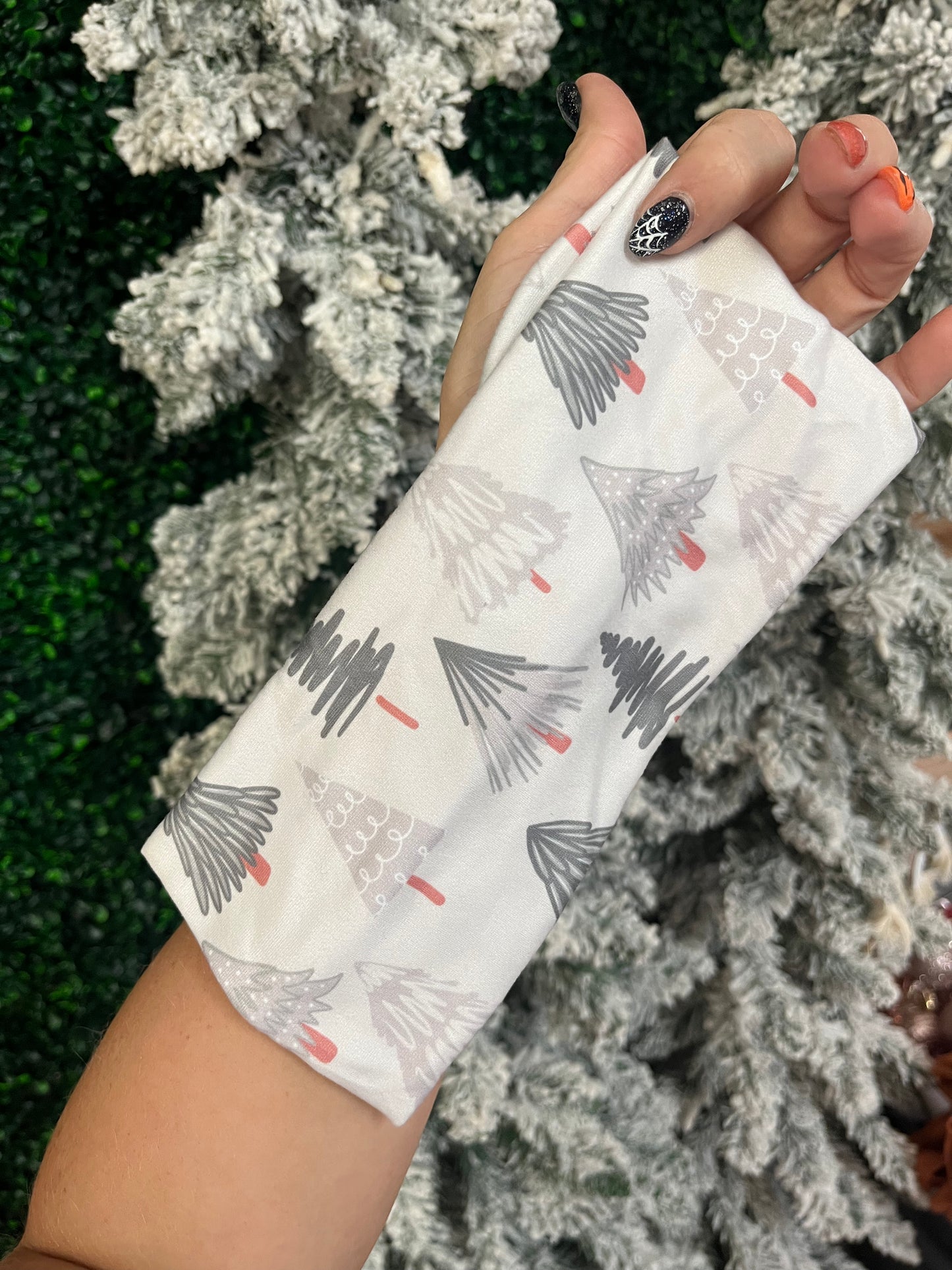 Gray neutral Christmas tree headband 