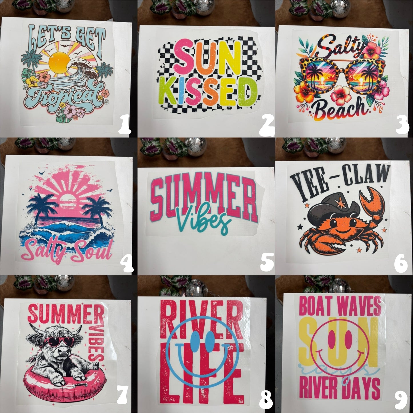 Summer/outdoors transfers (for comfort colors, dark acidwash & 2 tone acids)