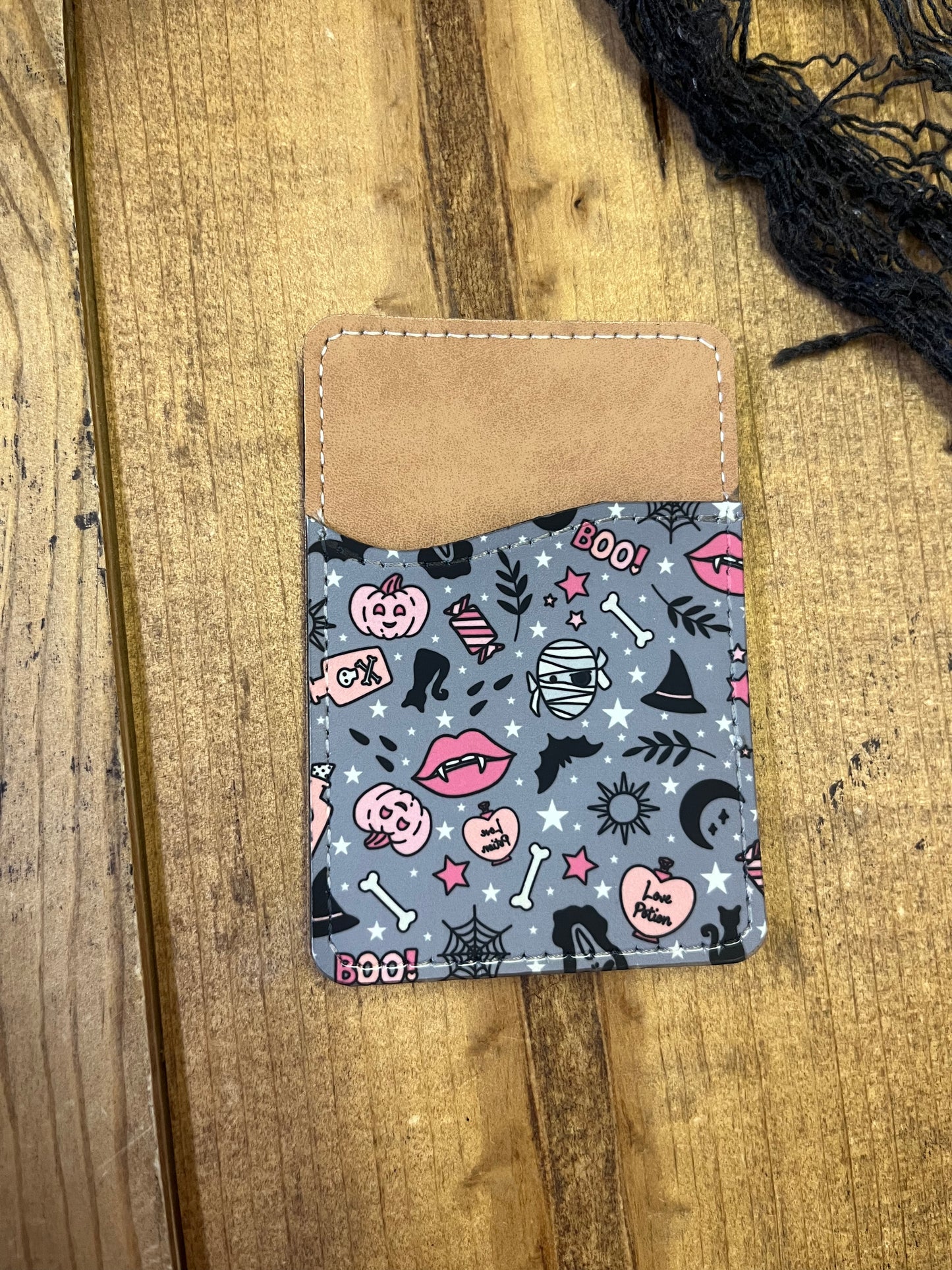 Spooky doodles phone wallet