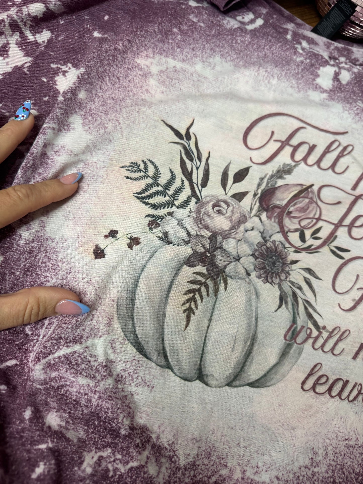 Size 4XL “fall for Jesus” wine acid tee