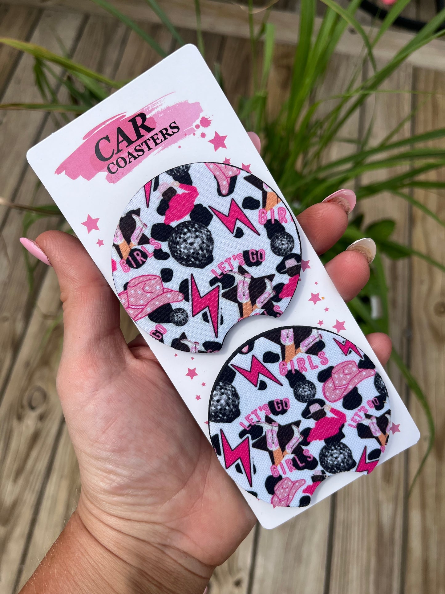 Let’s go girls disco car coasters