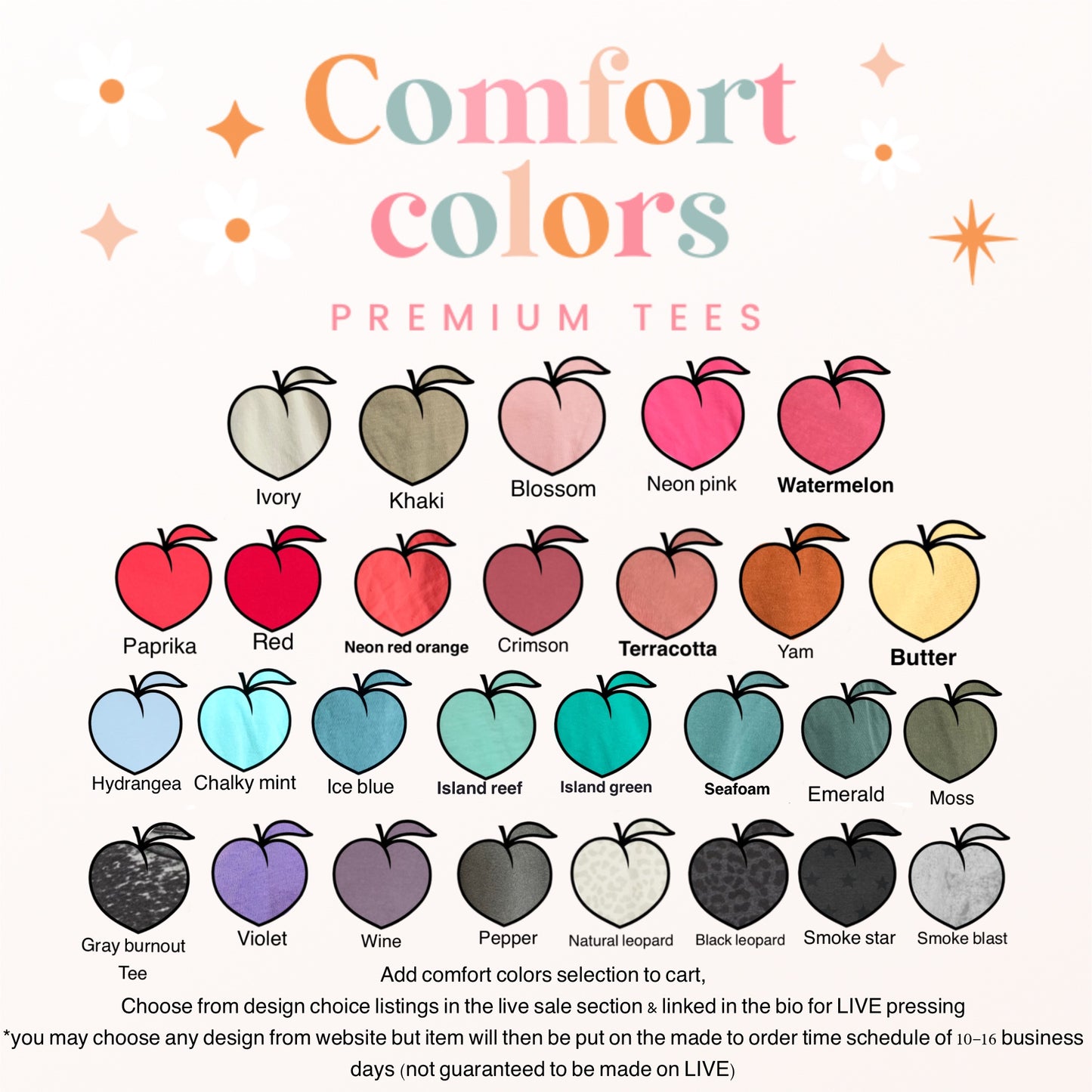 SIZE MEDIUM comfort colors tees/ premium patterned tees(choose your own print)(choose your own print)