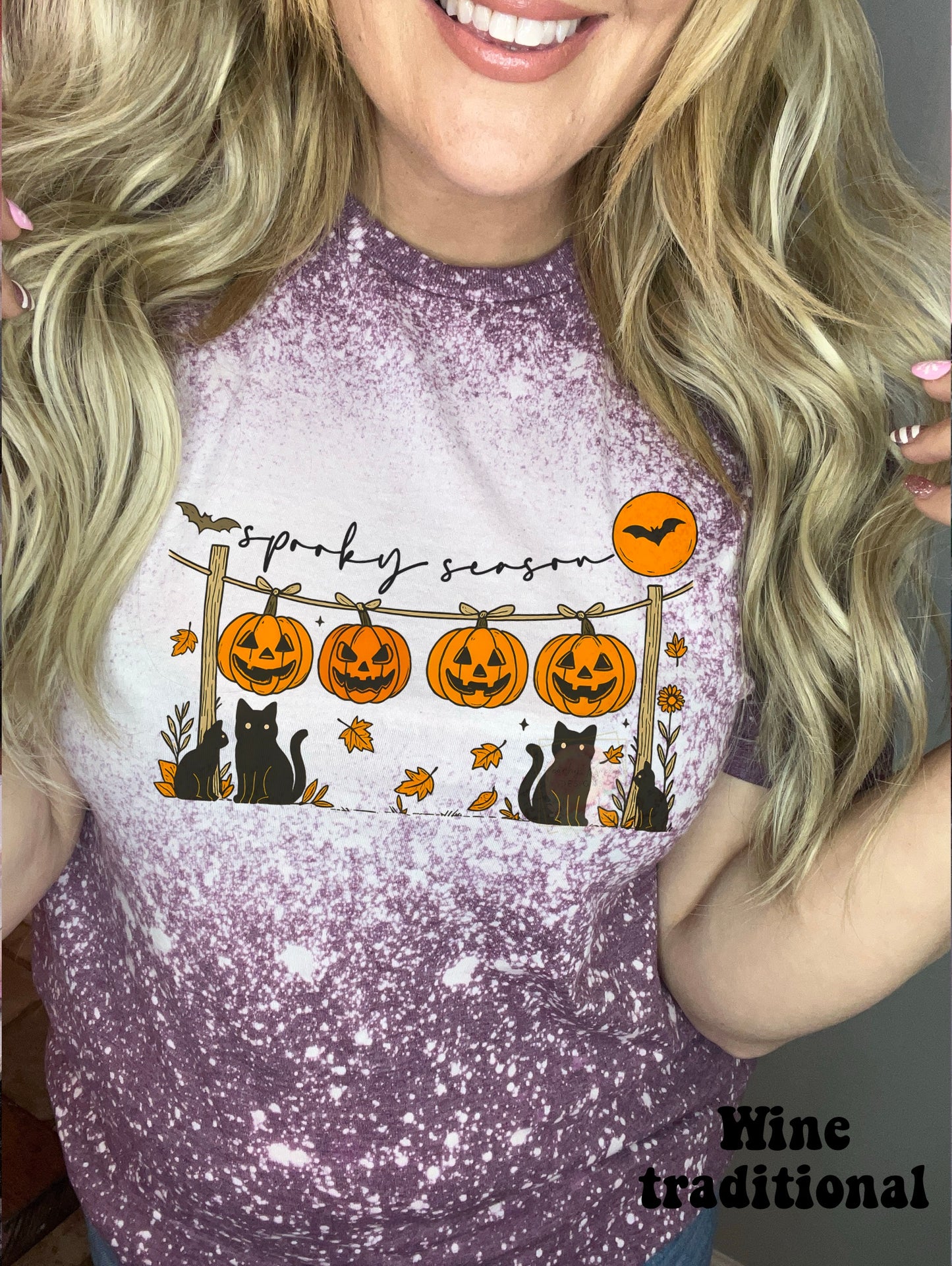 Spooky season kitty & pumpkin clothesline