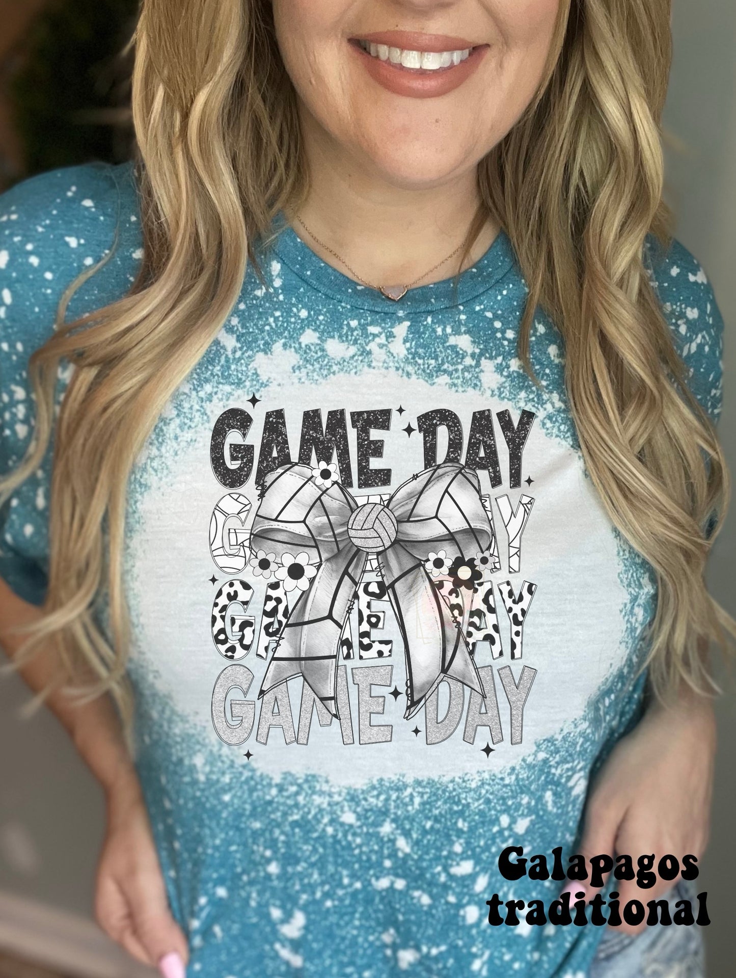 Stacked volleyball game day bow