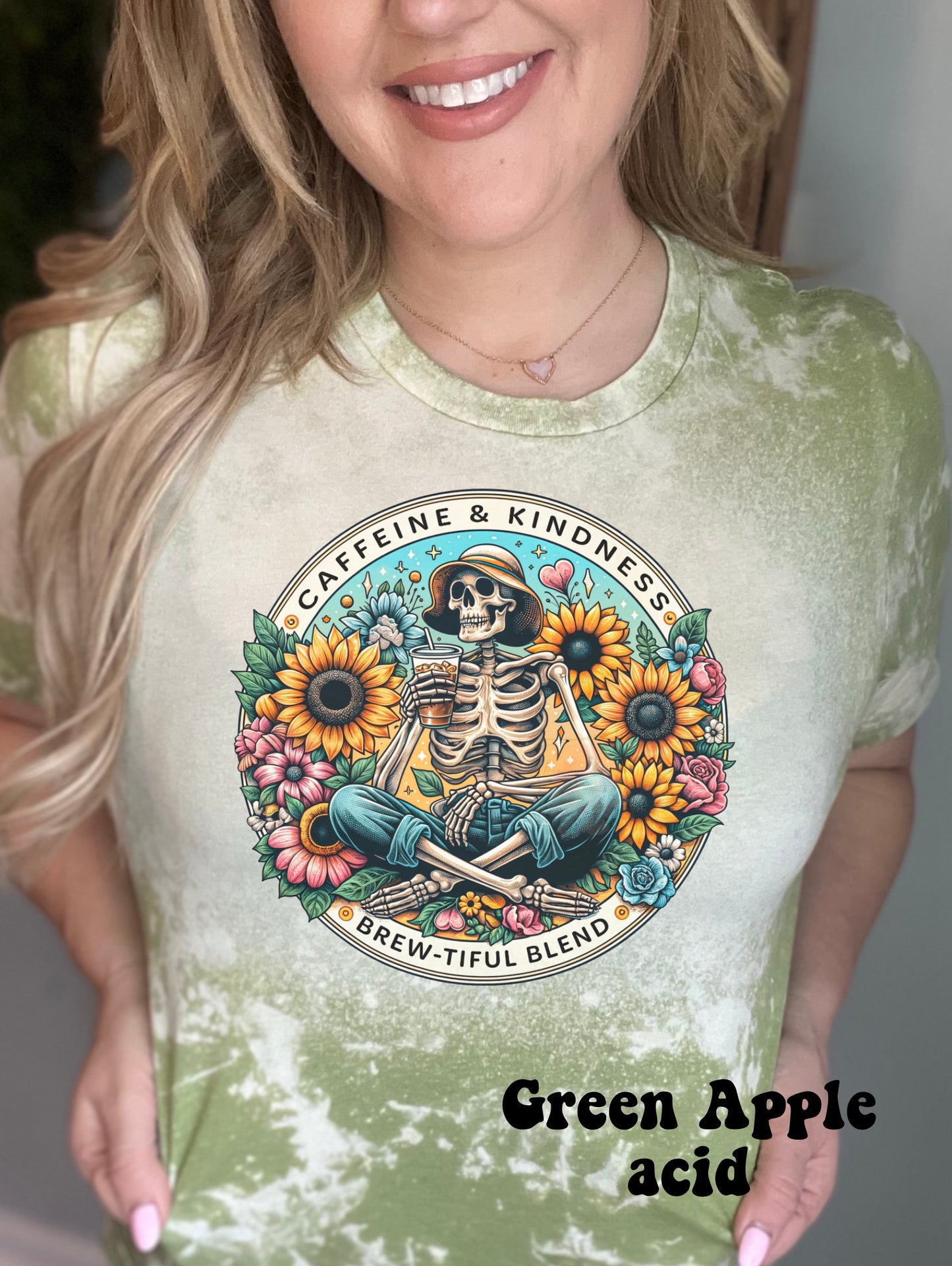 Caffeine and kindness sunflower Skelly