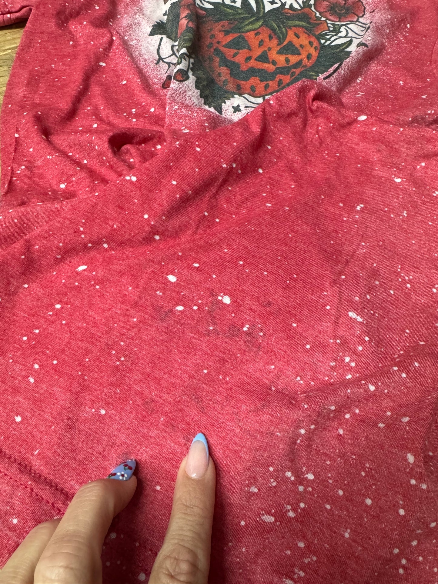 Size small imperfect spooky strawberry tee