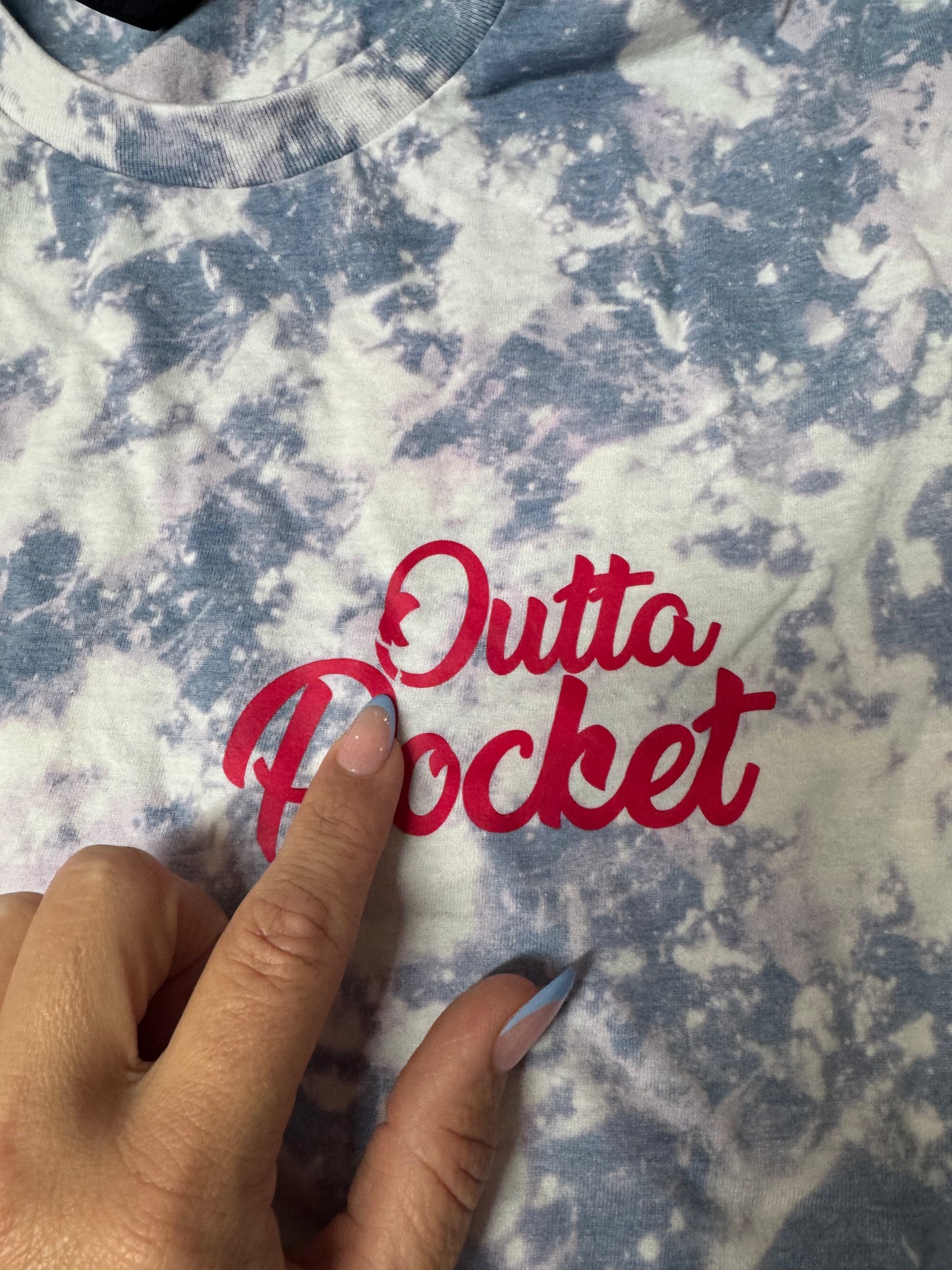 Size medium frosted peach “outta pocket” imperfect