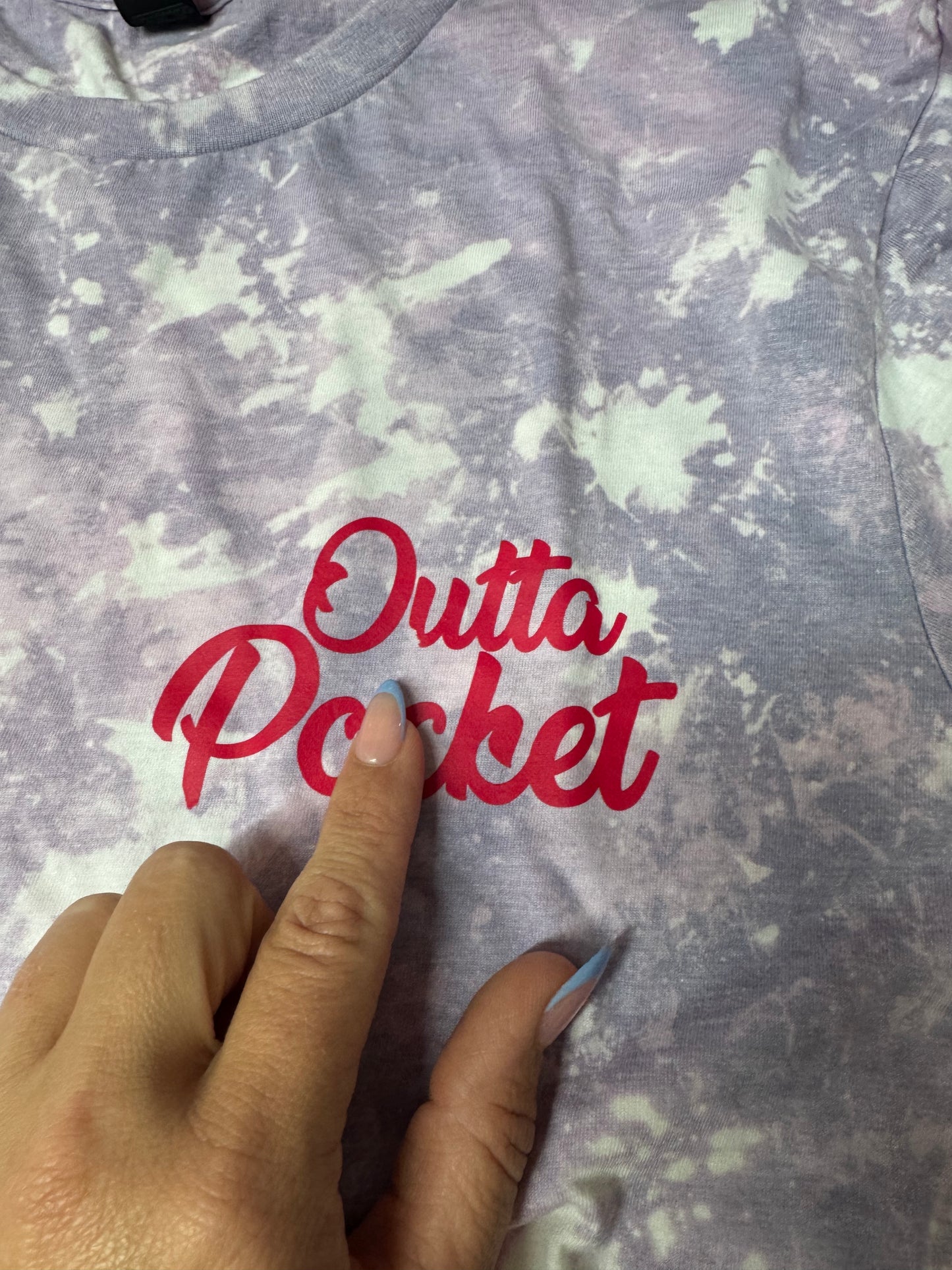 Size medium frosted peach “outta pocket” imperfect
