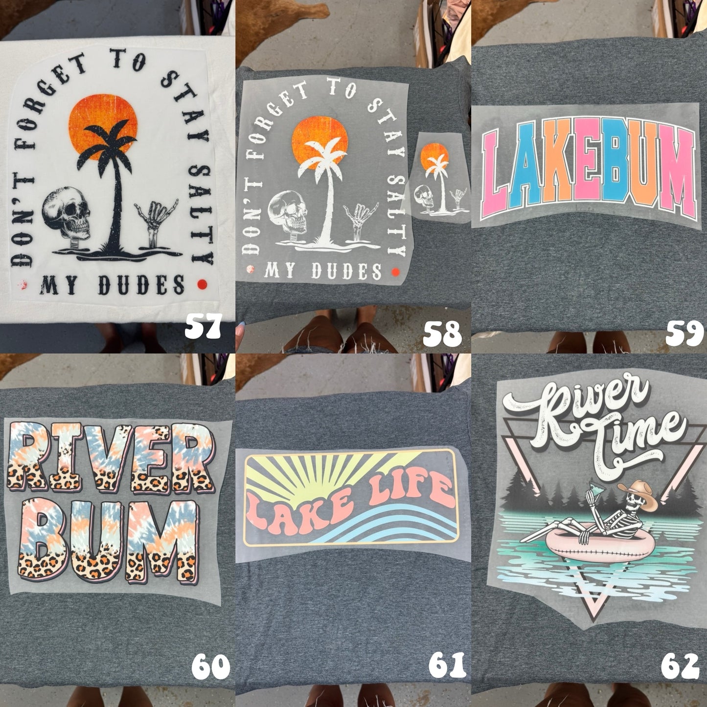 Summer/outdoors transfers (for comfort colors, dark acidwash & 2 tone acids)