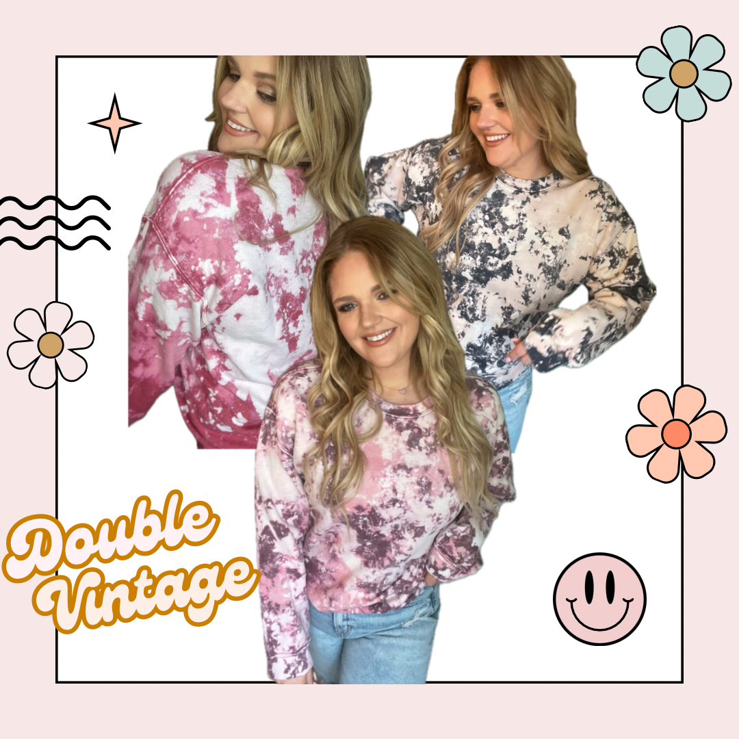 Double Vintage Acid Wash Tees & Sweaters