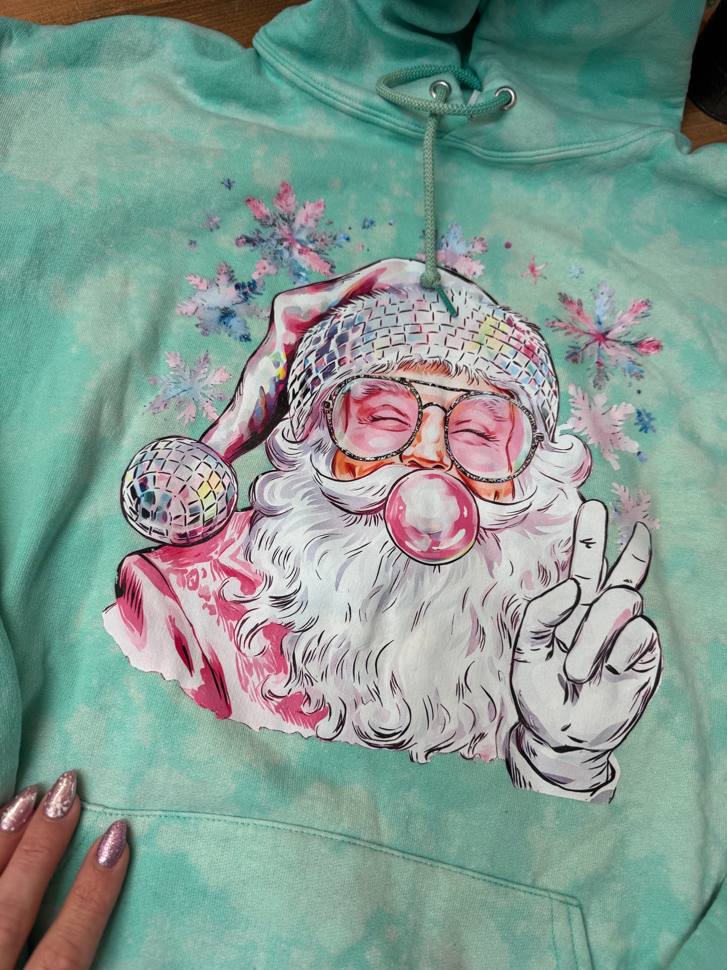 Size XL disco Santa hoodie (discontinued color!)