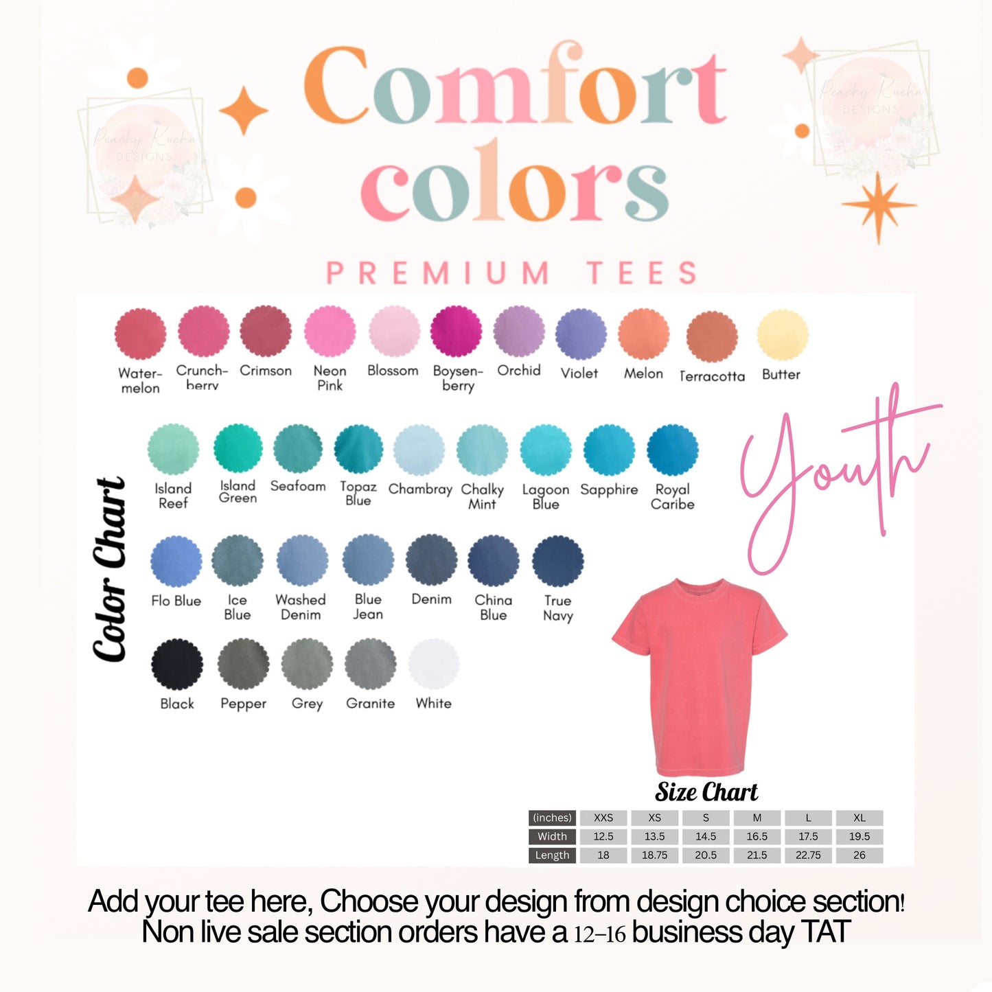 YOUTH Comfort Colors tees - made to order