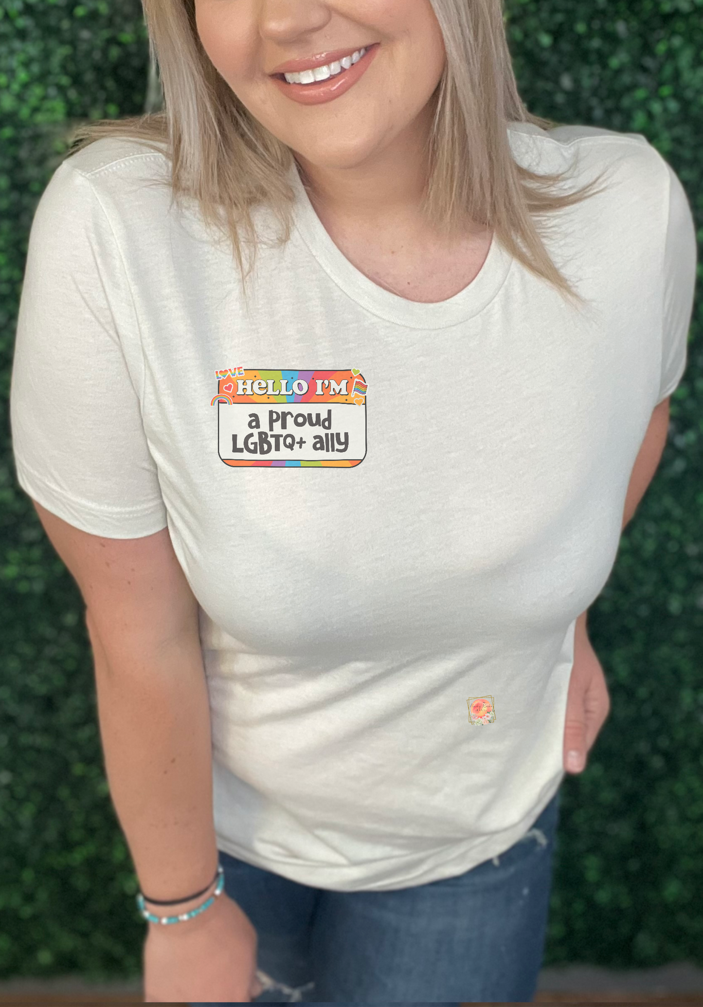 Hello I am a proud LGBTQ plus ally pocket print