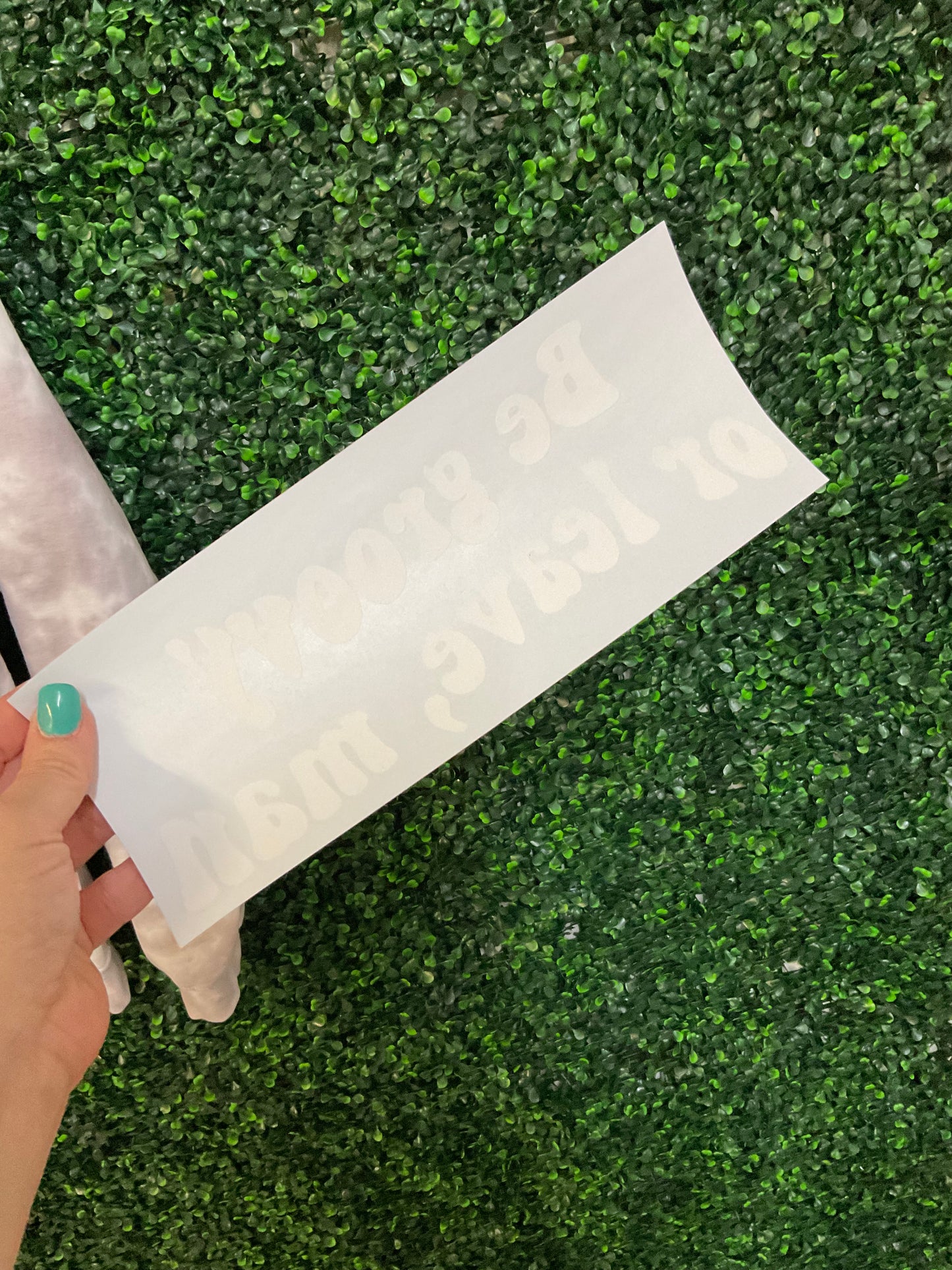 Be groovy or leave man screen print white