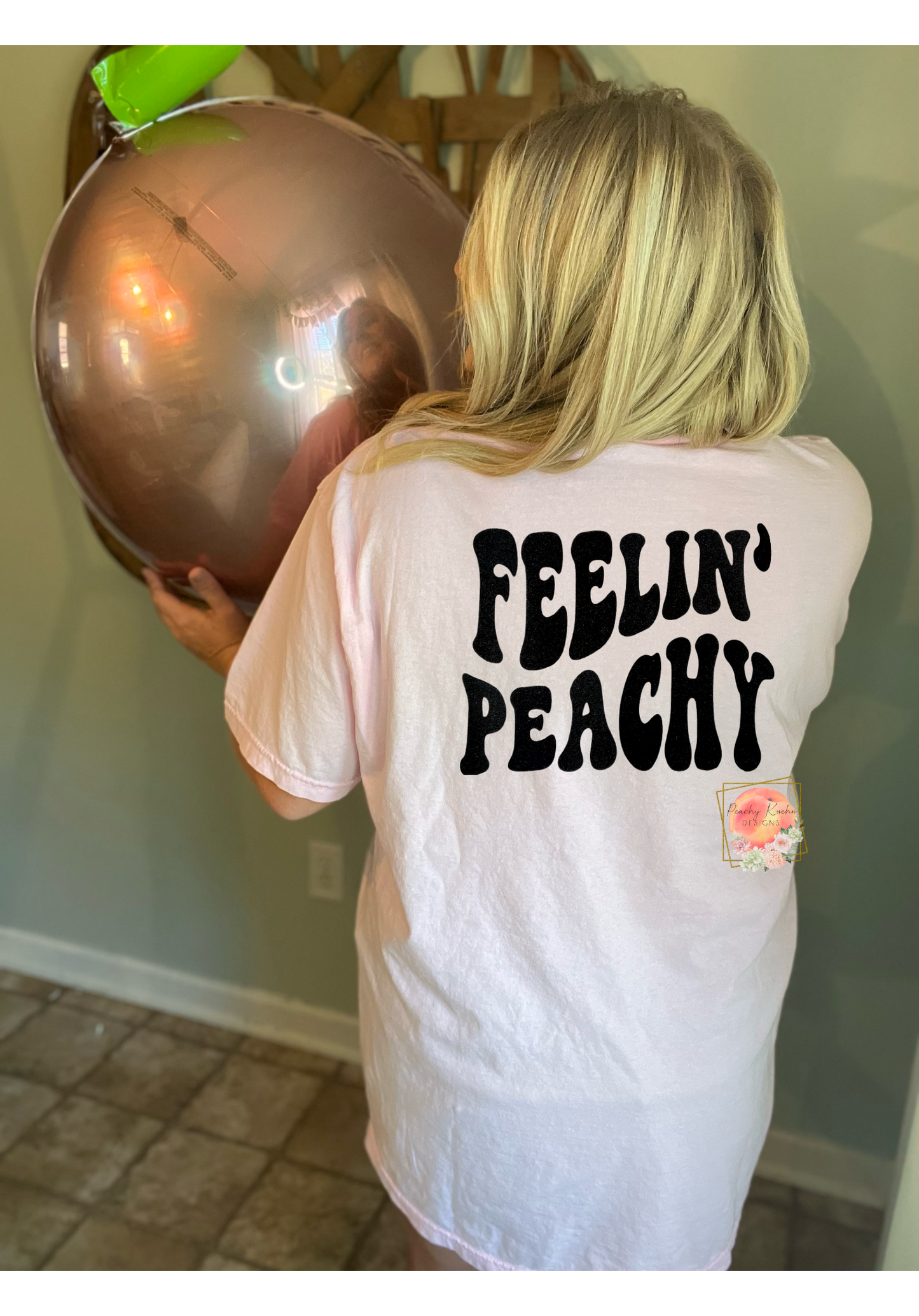 Feelin peachy pink boxy tee
