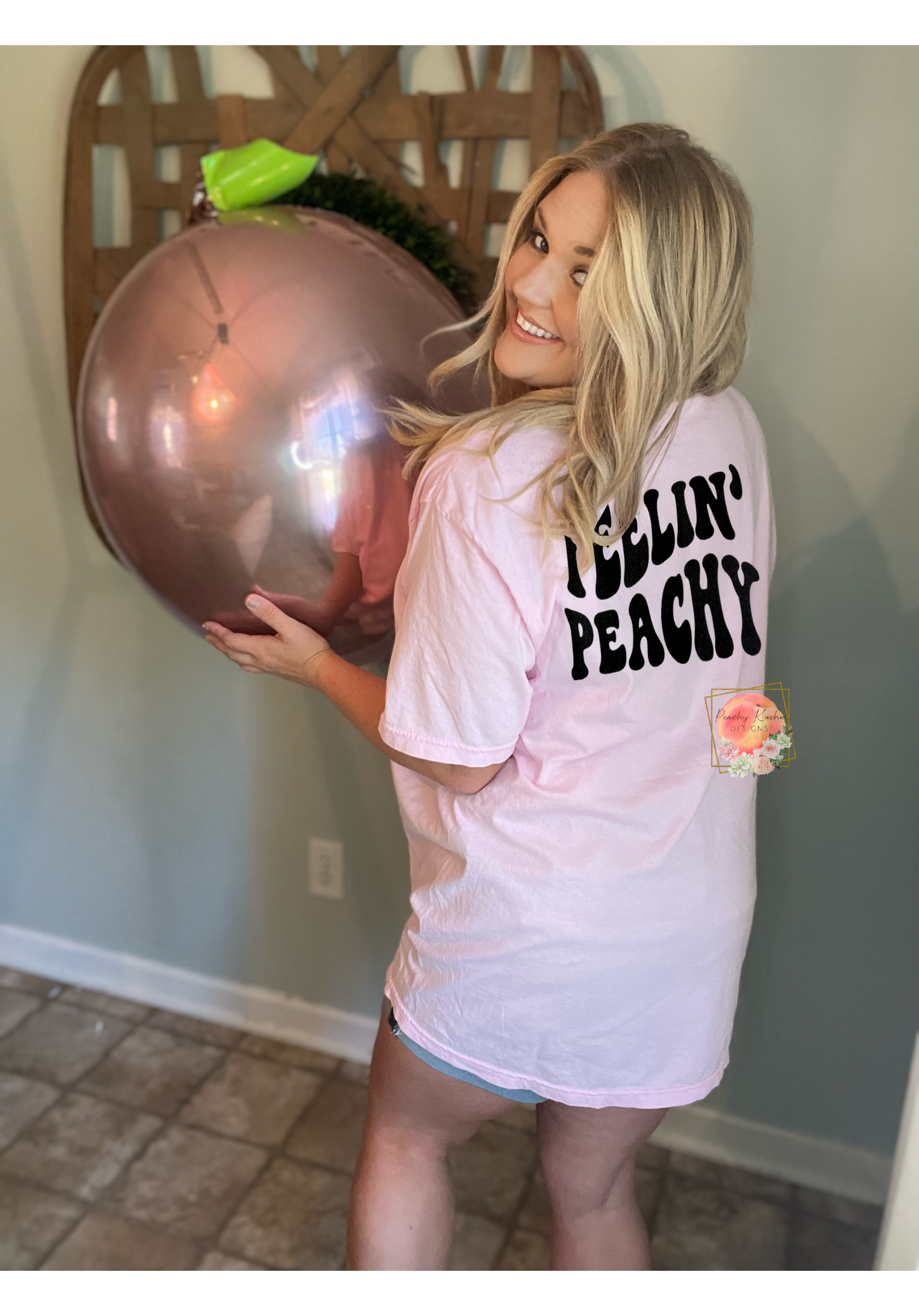 Feelin peachy pink boxy tee