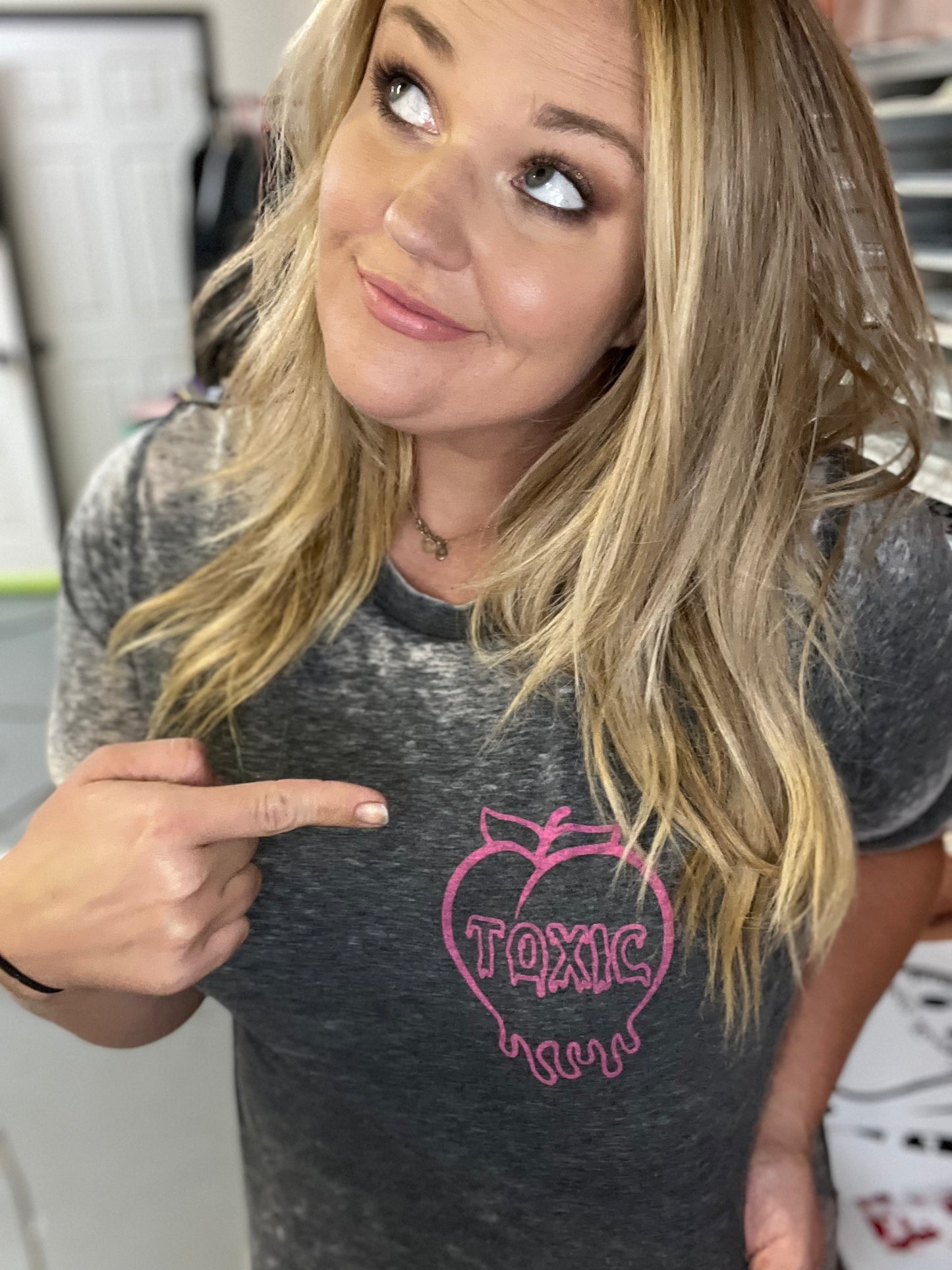 Toxic peach oversized burnout tee