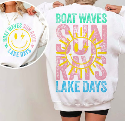 Boat waves, sun rays, lake days