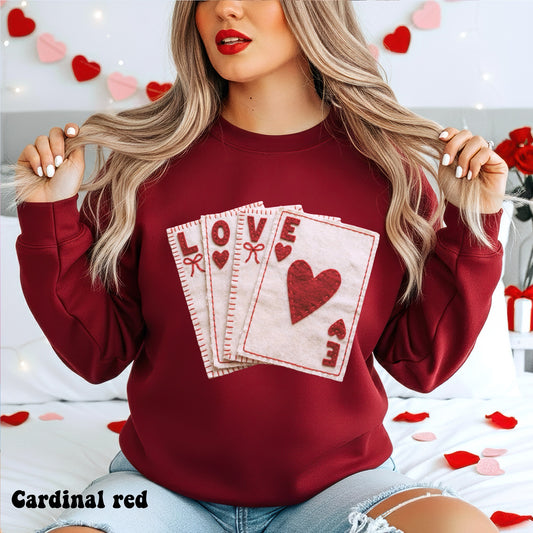 Faux Felt Love Card - Red