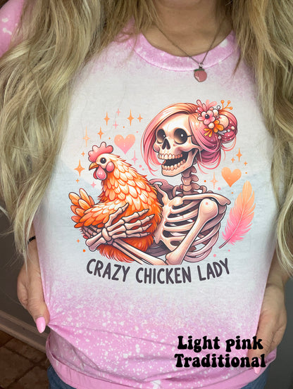 Crazy chicken lady Skelly with bun