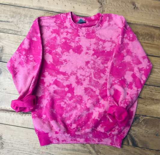Acid wash pink  bleached sweater
