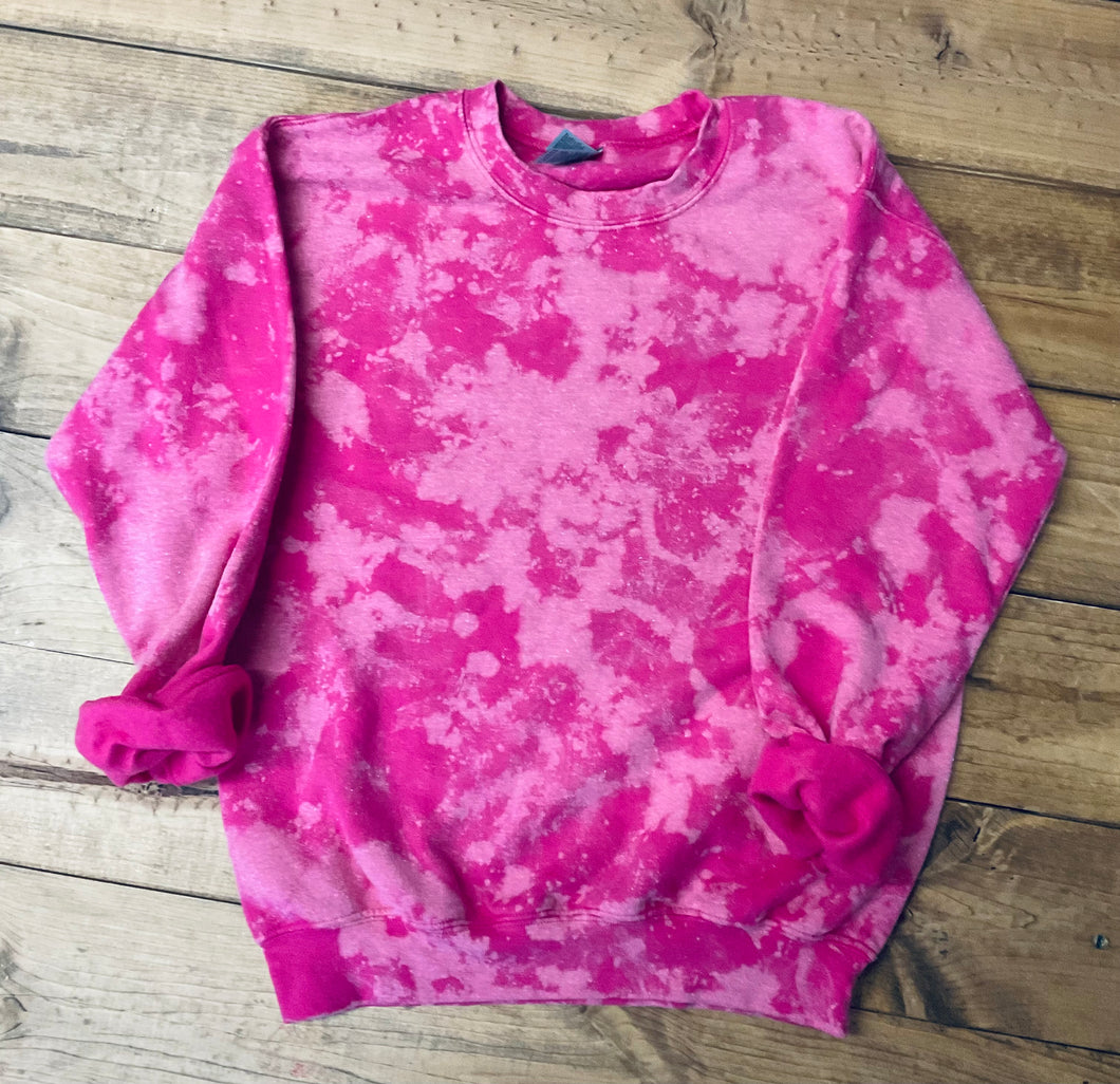 Acid wash pink bleached sweater Peachy Kuehn Designs