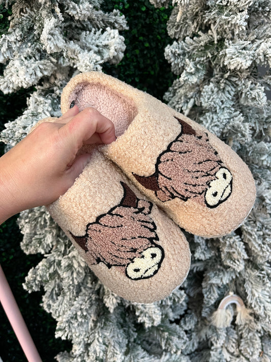 Highland cow slippers