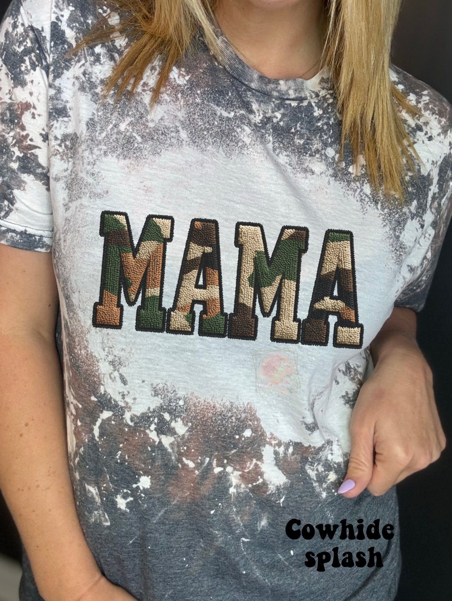 Faux embroidered Camo MAMA