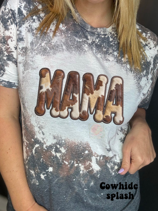 Faux Cowhide MAMA/AUNT/MIMI/GIGI/NANA