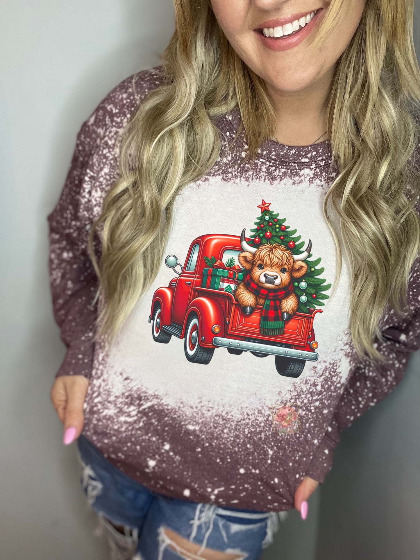 Red Truck Christmas Cow