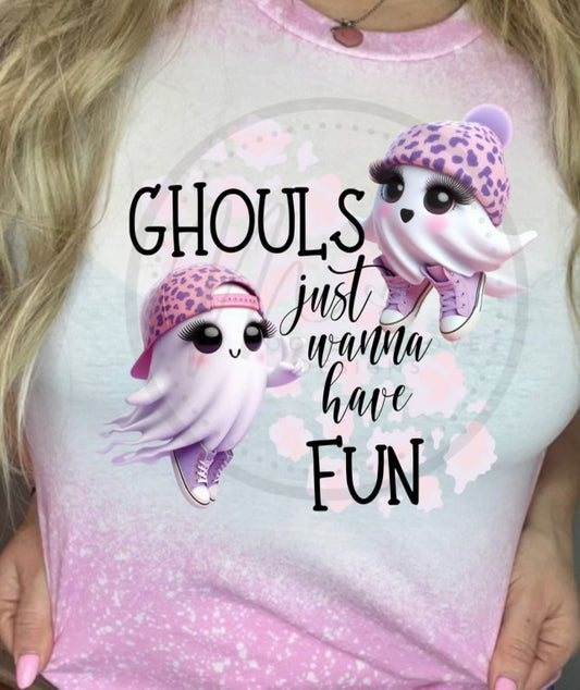 Ghouls just wanna have fun pink ghosts