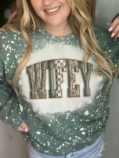 Faux embroidered Camo WIFEY