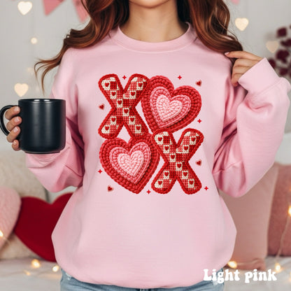 Red and Pink Faux Crocheted XOXO