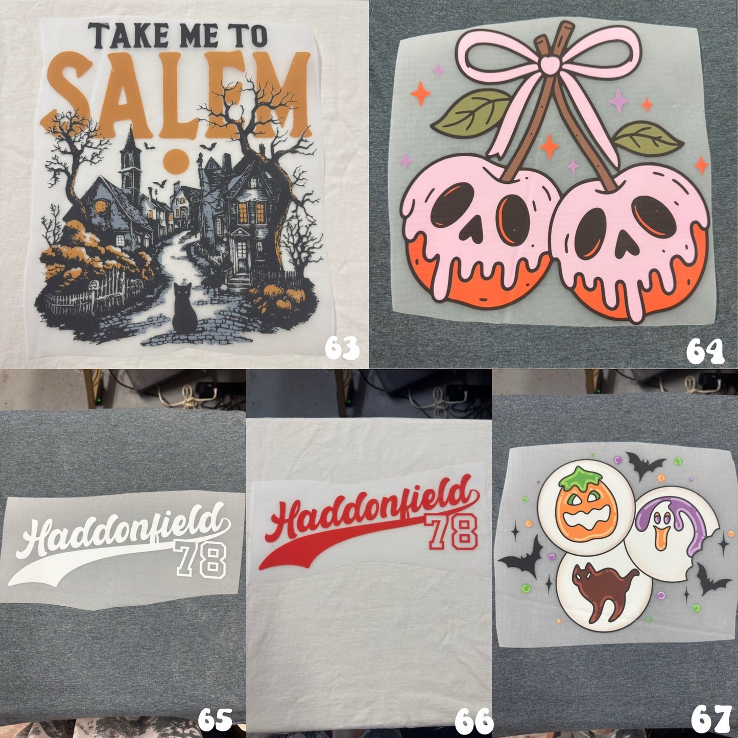 Halloween transfers (for comfort colors & dark acid tees)