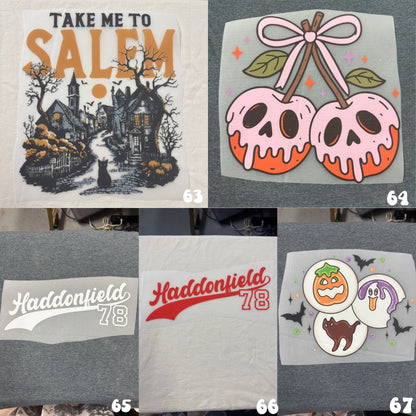 Halloween transfers (for comfort colors & dark acid tees)