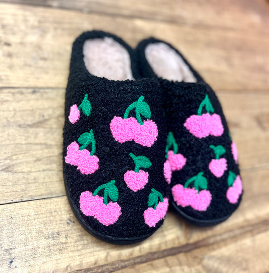 Black cherry Heart slippers