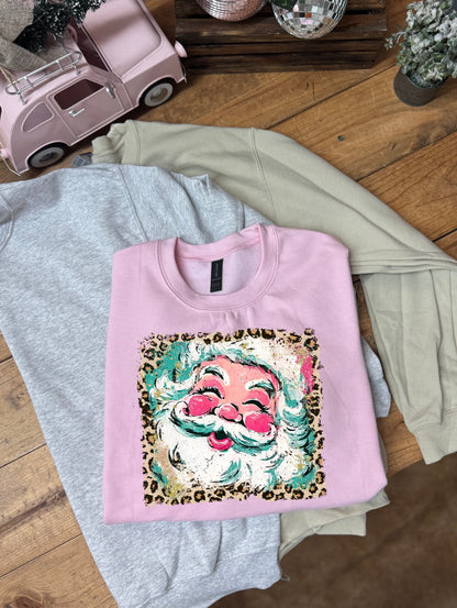 Distressed leopard Santa