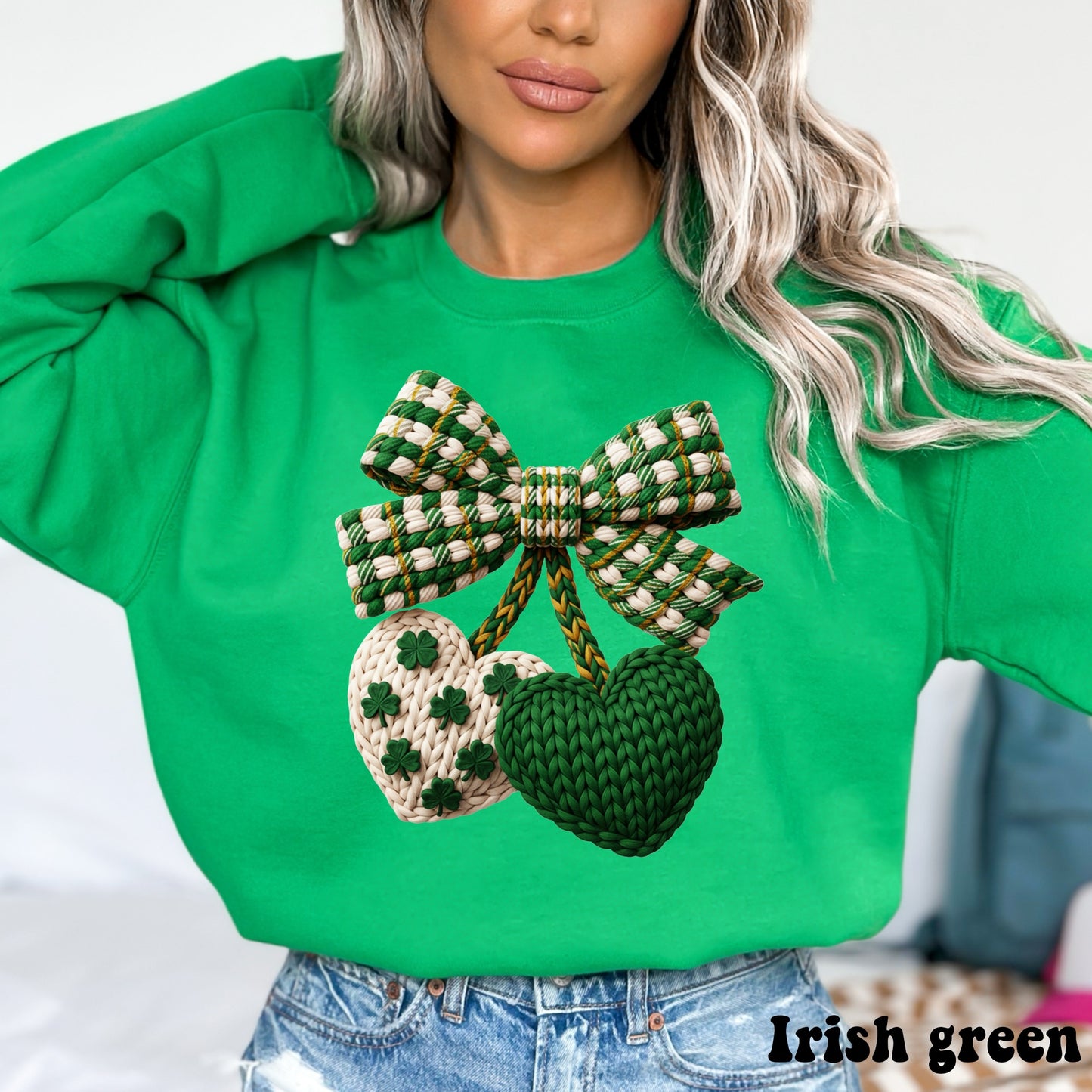 Faux Crocheted clover cherries