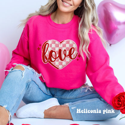 Faux Chenille Checker Love Heart