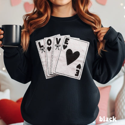 Faux Felt Love Card - black