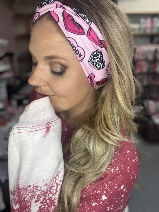 Western hearts headband