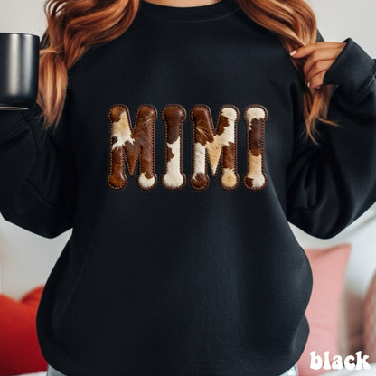 Faux Cowhide MAMA/AUNT/MIMI/GIGI/NANA