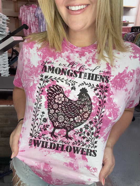 You will find me amongst the hens and the wild flowers