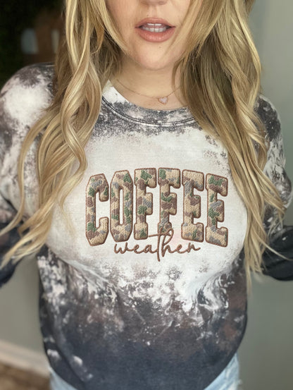 Faux cable knit  camo coffee weather