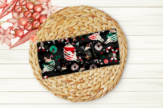 Black Christmas Skelly coffee headband